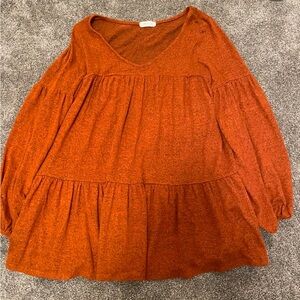 First love burnt orange sweater xl